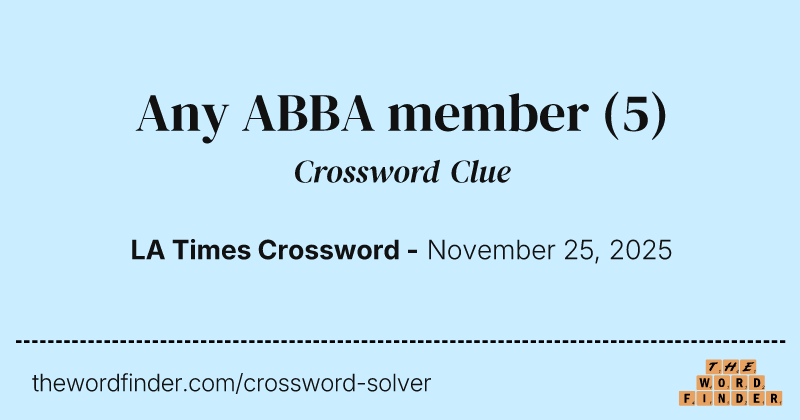 Any ABBA member crossword clue image
