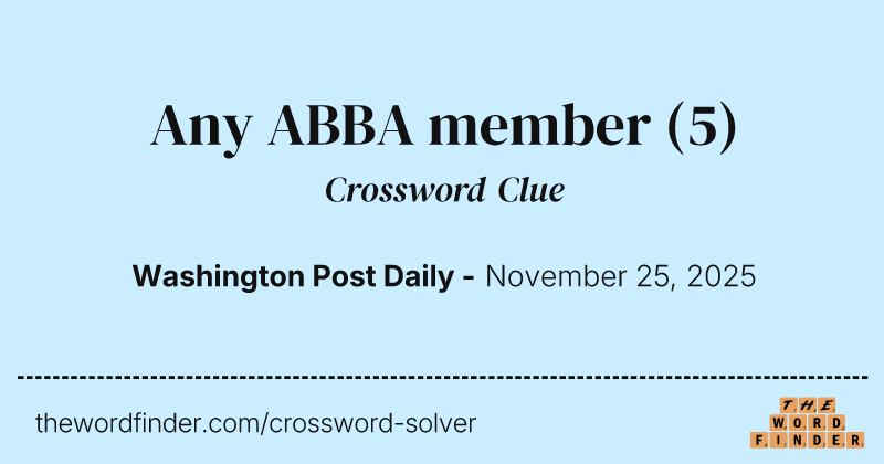 Any ABBA member crossword clue image
