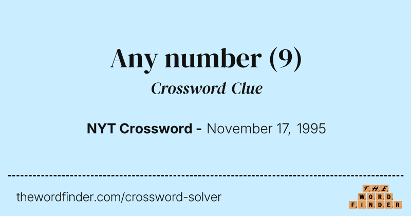 Any number crossword clue image