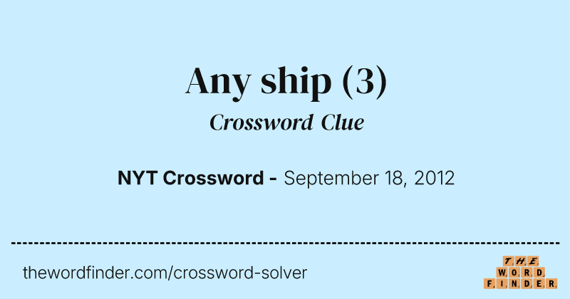 Any ship crossword clue image