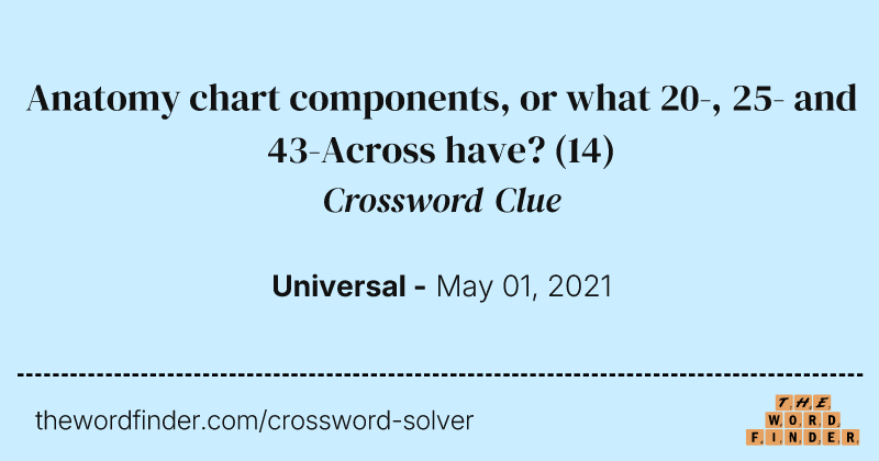Anatomy chart components, or what 20-, 25- and 43-Across have? crossword clue image