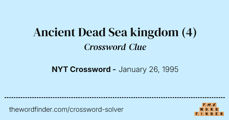Ancient Dead Sea kingdom crossword clue image