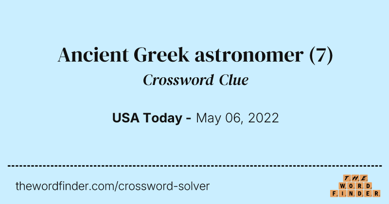 Ancient Greek astronomer crossword clue image