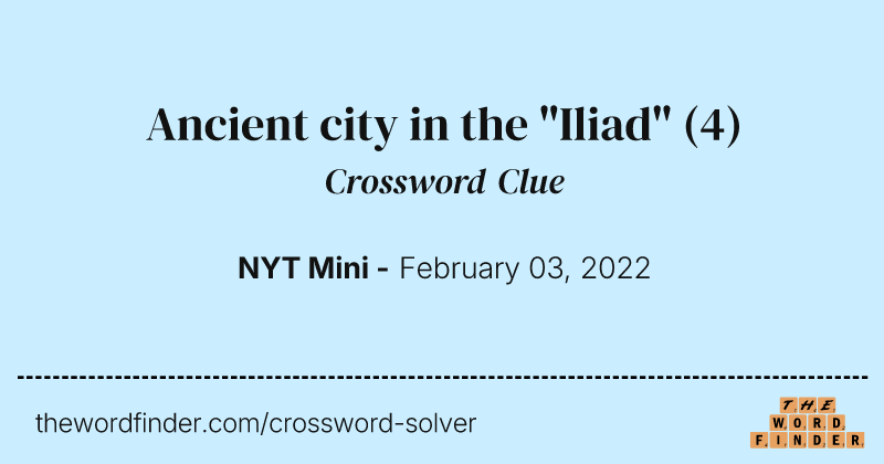 Ancient city in the "Iliad" crossword clue image