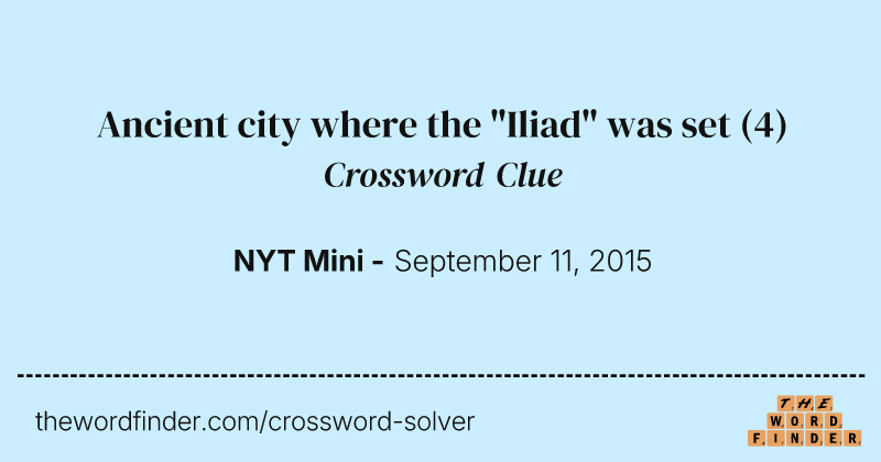 Ancient city where the "Iliad" was set crossword clue image