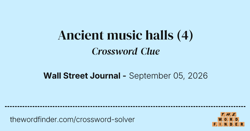 Ancient music halls crossword clue image