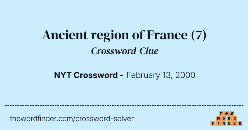 Ancient region of France crossword clue image