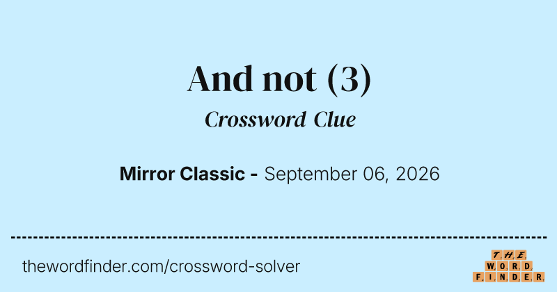 And not crossword clue image