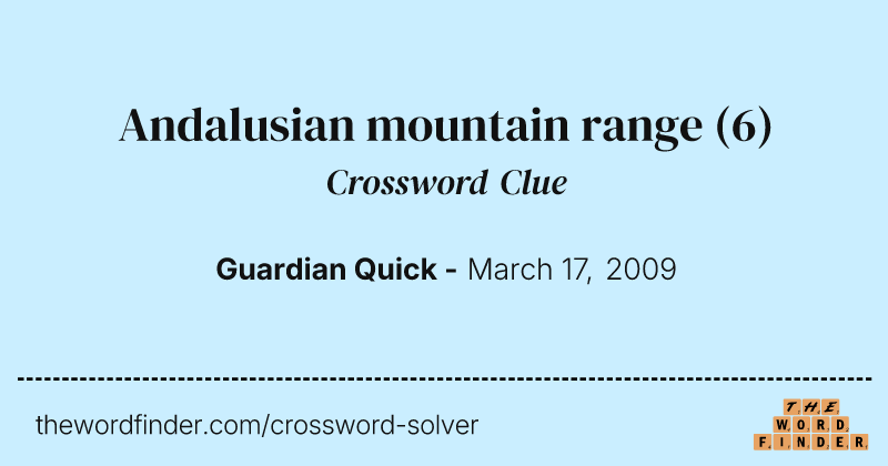 Andalusian mountain range crossword clue image