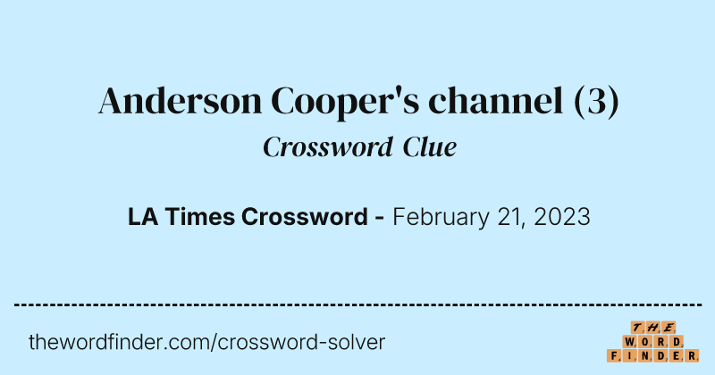 Anderson Cooper's channel crossword clue image