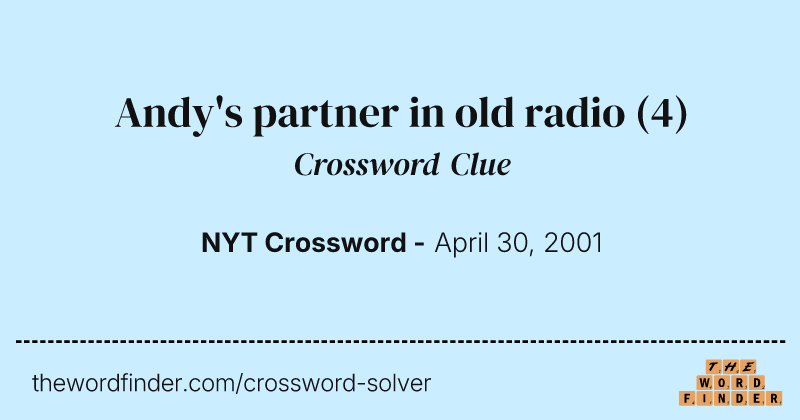 Andy's partner in old radio crossword clue image