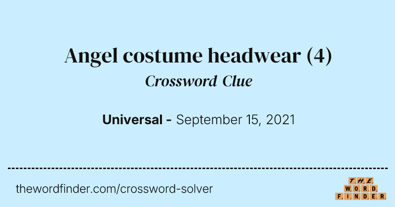 Angel costume headwear crossword clue image
