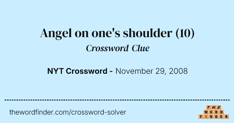 Angel on one's shoulder crossword clue image