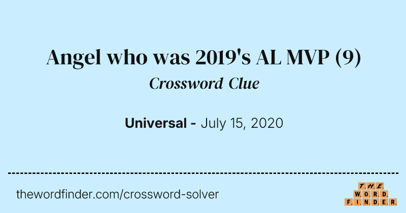 Angel who was 2019's AL MVP crossword clue image