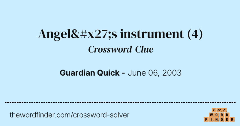 Angel's instrument crossword clue image