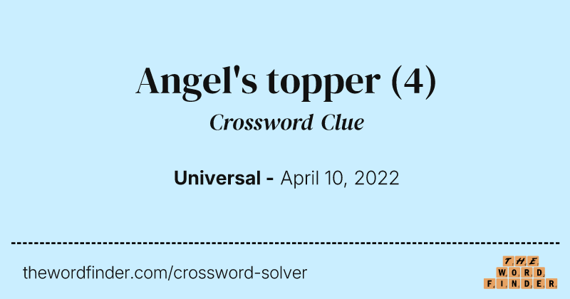 Angel's topper crossword clue image