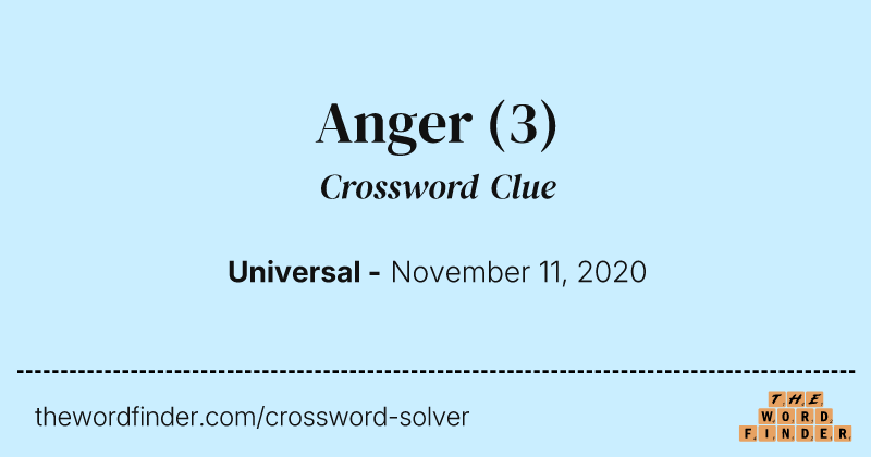 Anger crossword clue image