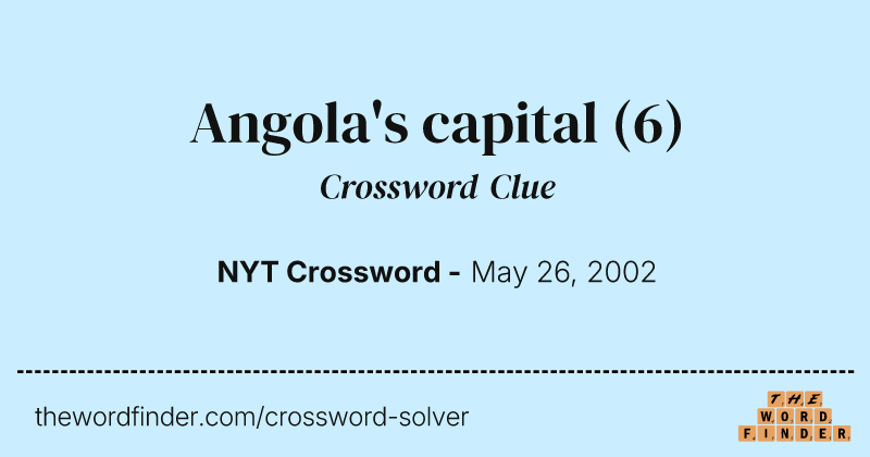 Angola's capital crossword clue image
