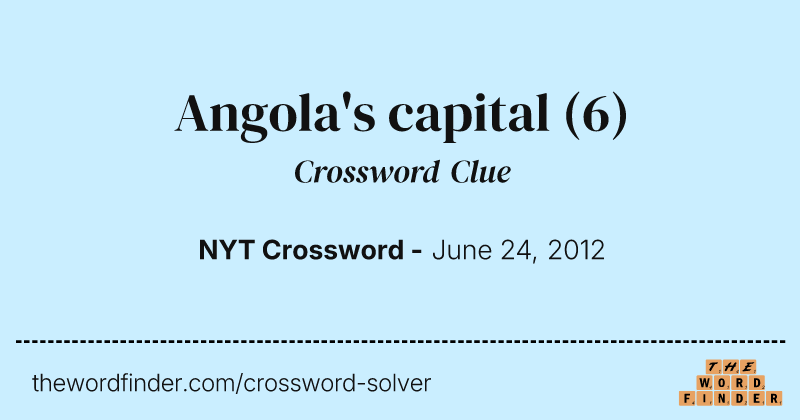Angola's capital crossword clue image