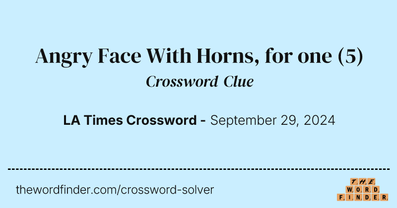 Angry Face With Horns, for one crossword clue image