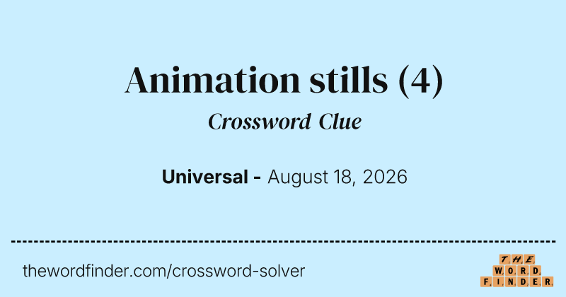 Animation stills crossword clue image