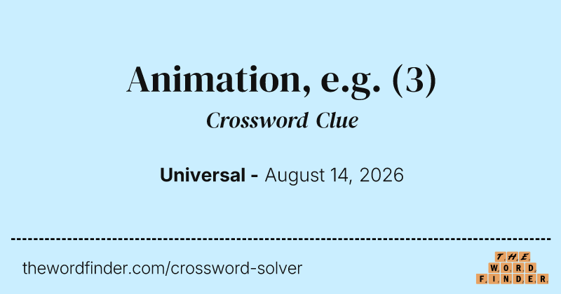 Animation, e.g. crossword clue image
