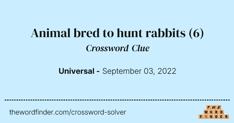 Animal bred to hunt rabbits crossword clue image