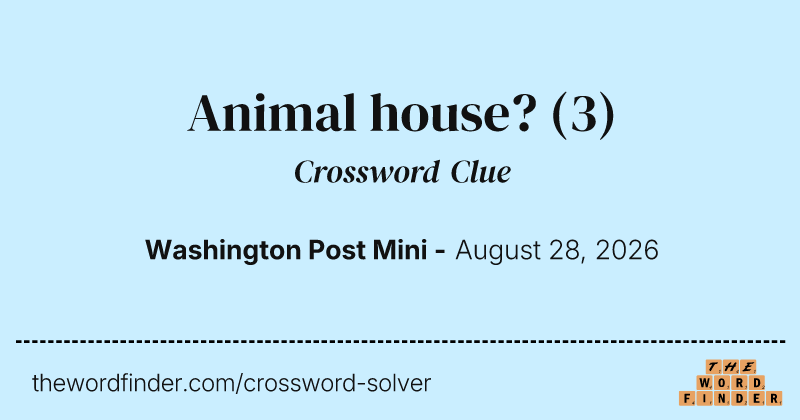 Animal house? crossword clue image