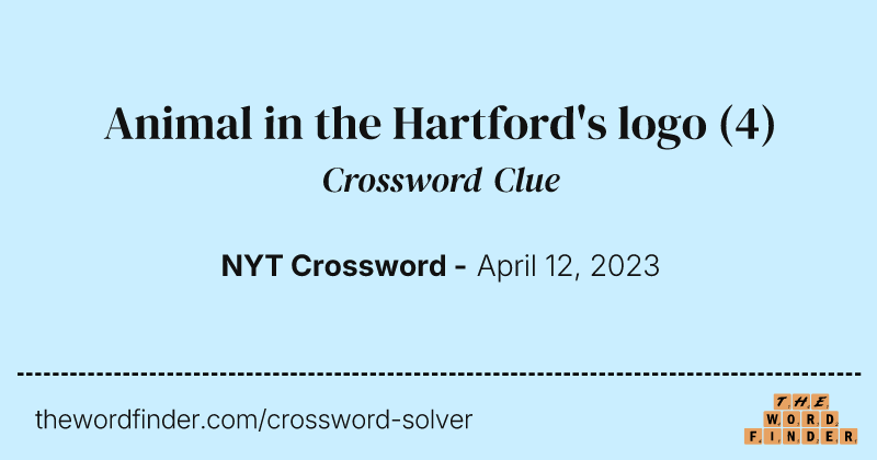 Animal in the Hartford's logo crossword clue image