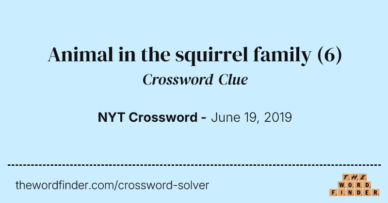 Animal in the squirrel family crossword clue image