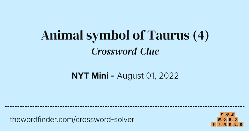 Animal symbol of Taurus crossword clue image