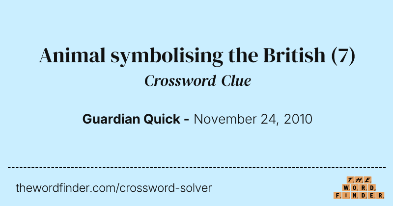 Animal symbolising the British crossword clue image