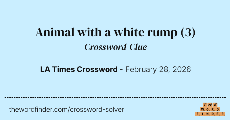 Animal with a white rump crossword clue image