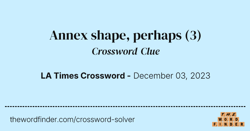 Annex shape, perhaps crossword clue image