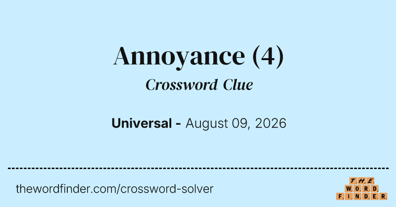 Annoyance crossword clue image