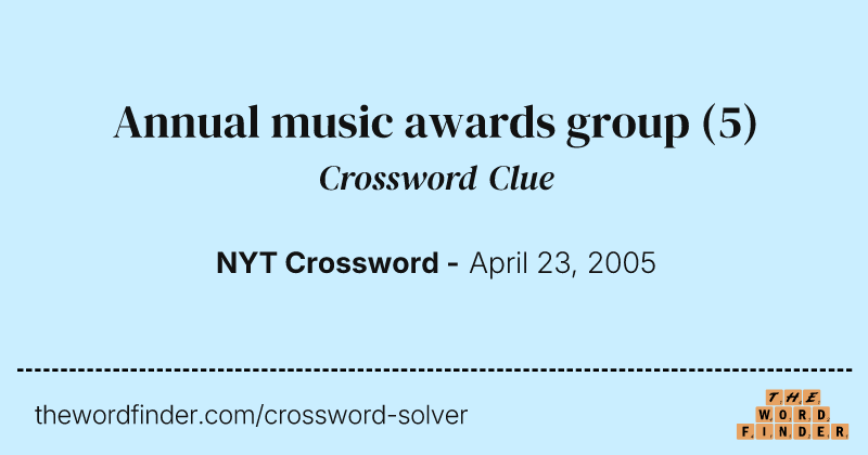 Annual music awards group crossword clue image