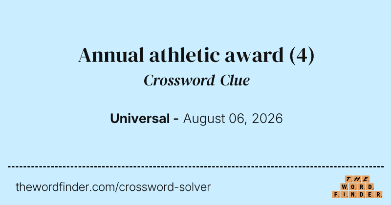 Annual athletic award crossword clue image