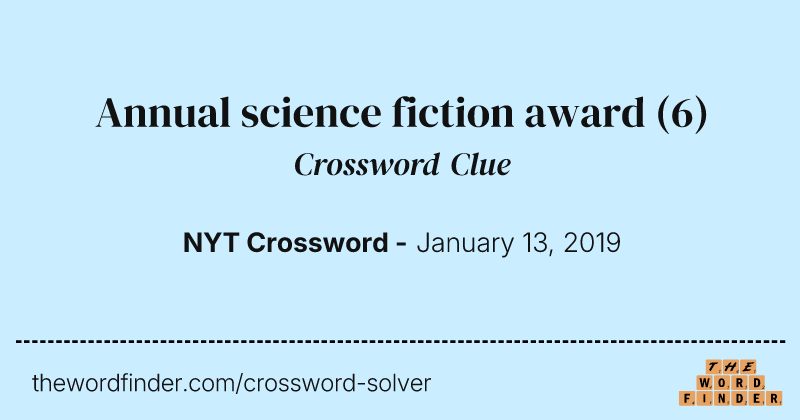 Annual science fiction award crossword clue image