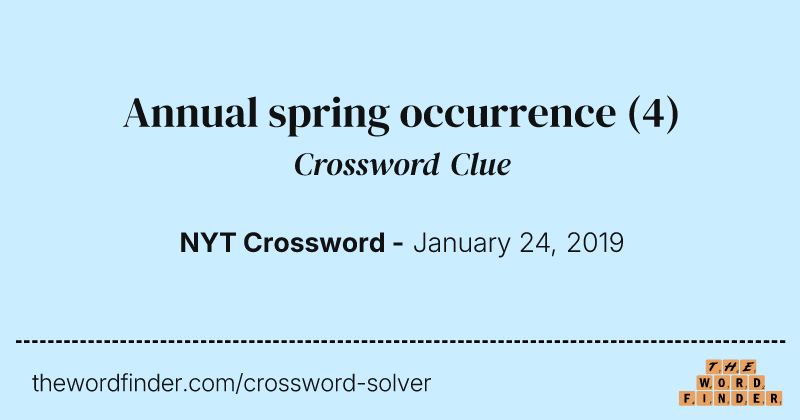 Annual spring occurrence crossword clue image