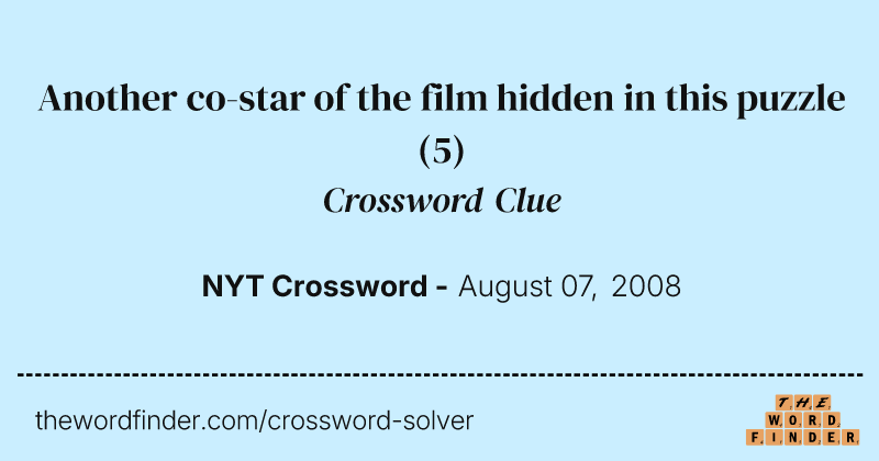 Another co-star of the film hidden in this puzzle crossword clue image