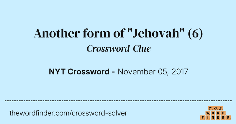 Another form of "Jehovah" crossword clue image