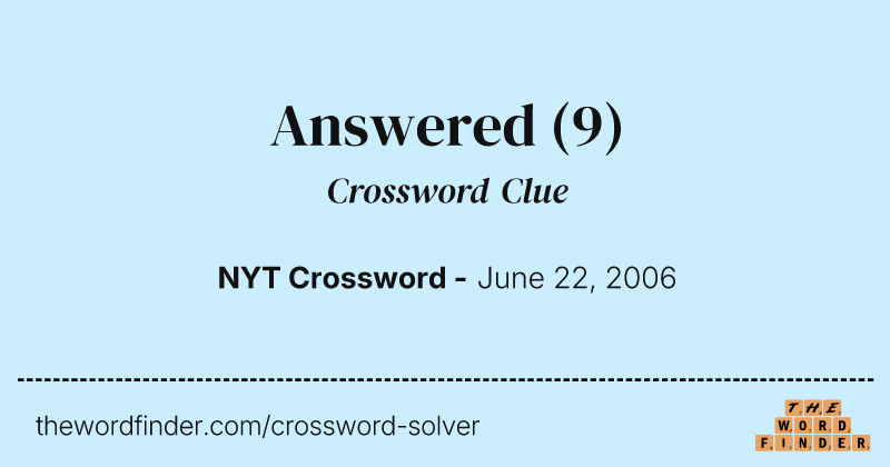 Answered crossword clue image