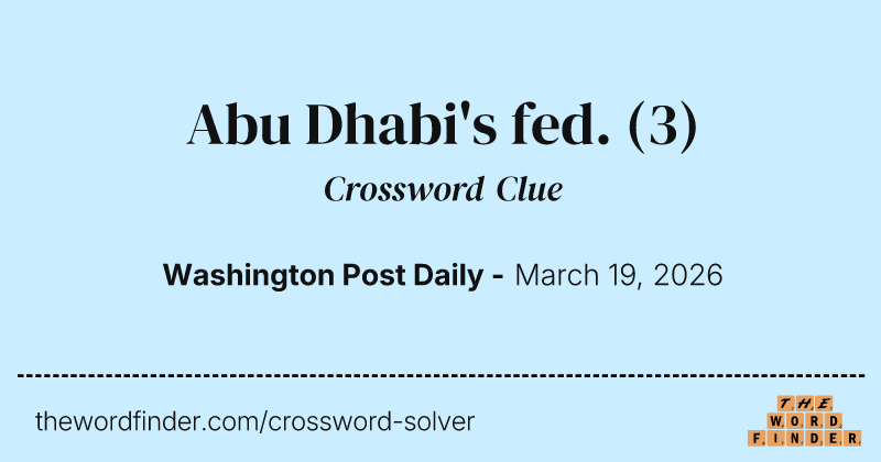 Abu Dhabi's fed. crossword clue image