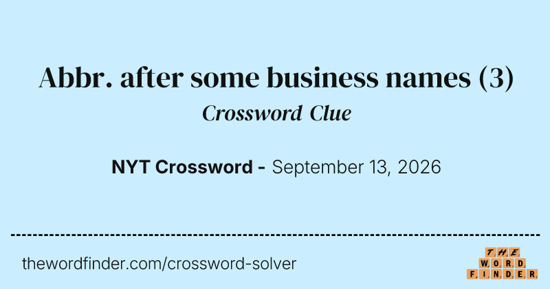 Abbr. after some business names crossword clue image