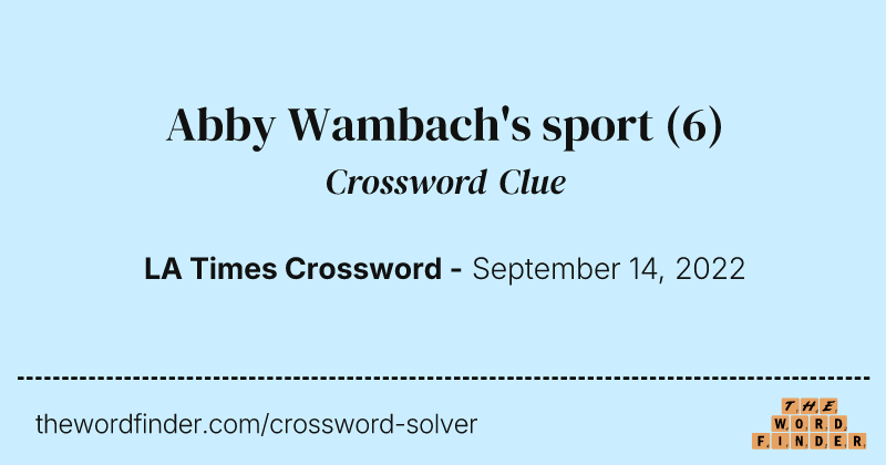 Abby Wambach's sport crossword clue image