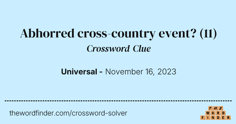 Abhorred cross-country event? crossword clue image