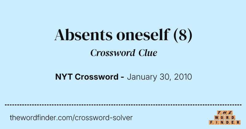 Absents oneself crossword clue image