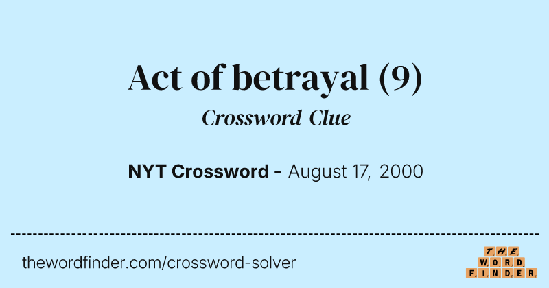 Act of betrayal crossword clue image