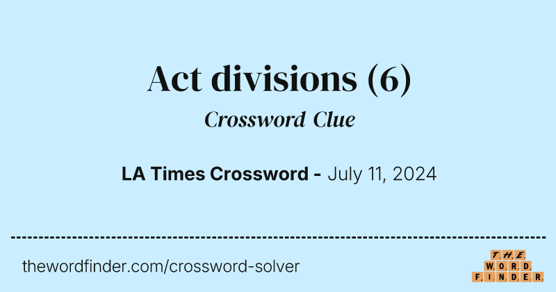 Act divisions crossword clue image