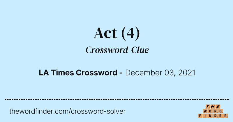Act crossword clue image